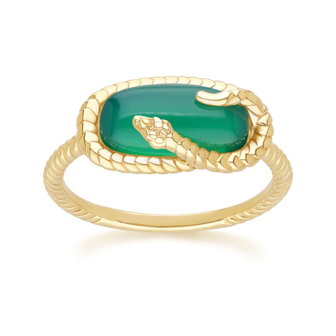 253R723401925 ECFEW™ Chalcedony Snake Ring in Gold Plated Sterling Silver