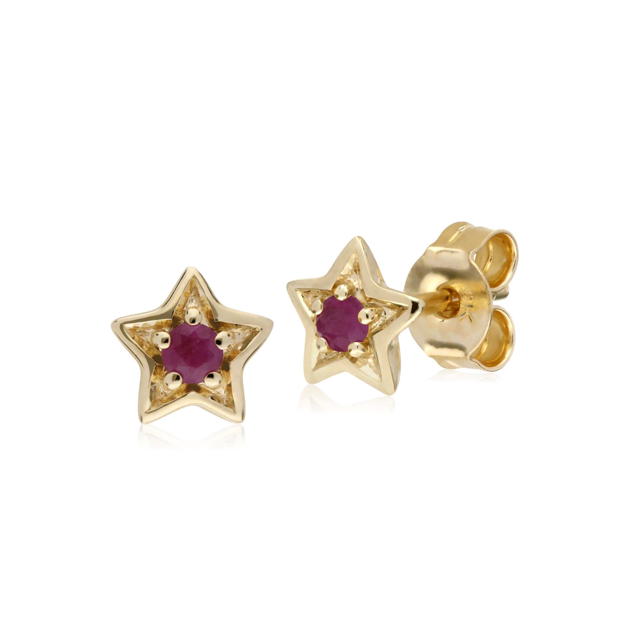Contemporary Ruby Star Earrings & Necklace Set Image 2