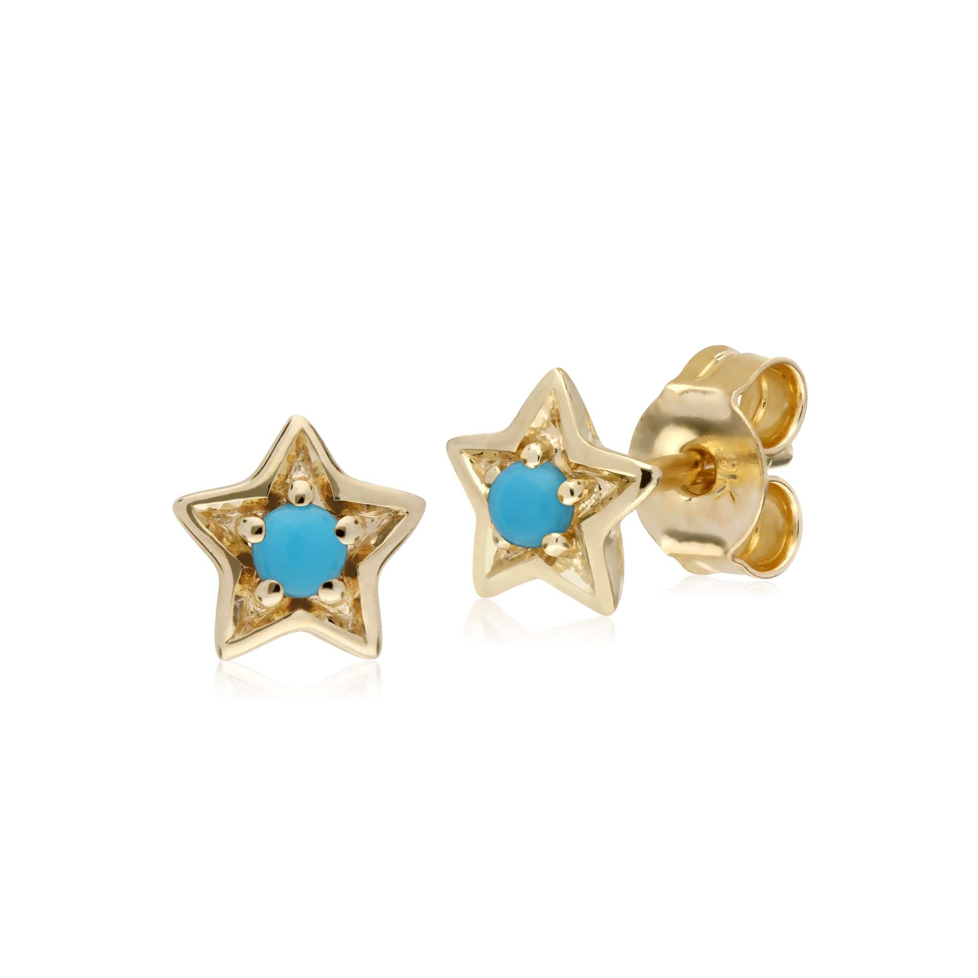 Contemporary Turquoise Star Earrings & Necklace Set Image 2