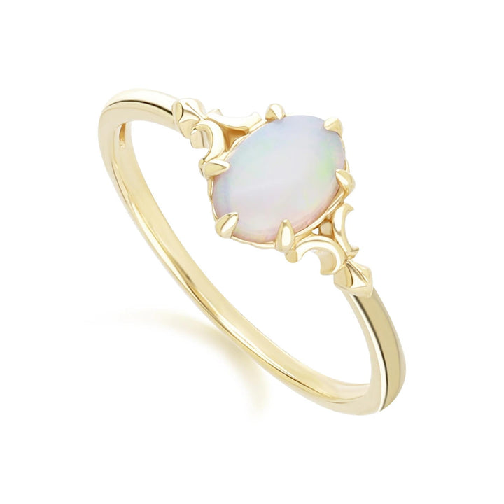 Classic Oval Opal Ring in 9ct Yellow Gold 7x5mm