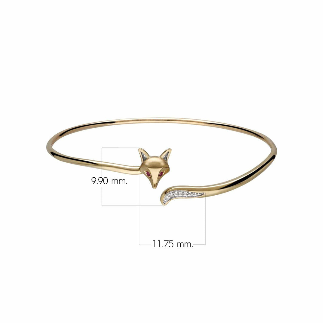Gardenia Rubin & Weißer Saphir Fuchsring in 9 Karat Gold