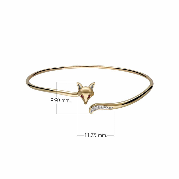 Gardenia Rubin & Weißer Saphir Fuchsring in 9 Karat Gold