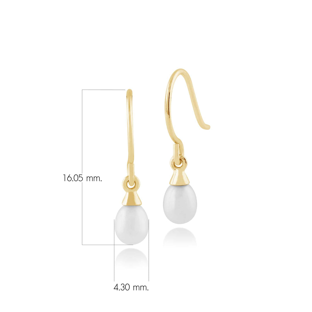 Klassische Süßwasserperlen-Ohrhänger in 9 Karat Gelbgold