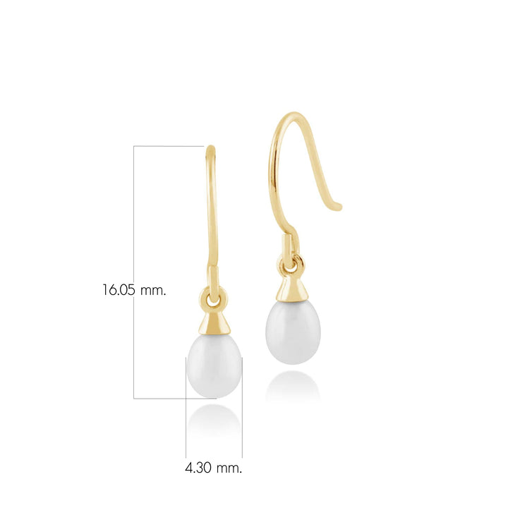 Klassische Süßwasserperlen-Ohrhänger in 9 Karat Gelbgold