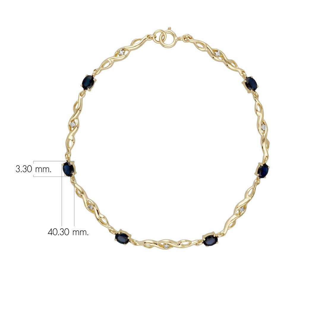 Ovales Tennisarmband mit Smaragden und Diamanten im klassischen Stil in 9 Karat Gelbgold