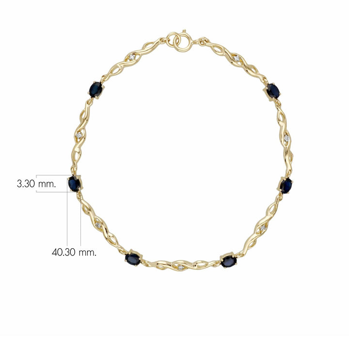 Ovales Tennisarmband mit Smaragden und Diamanten im klassischen Stil in 9 Karat Gelbgold