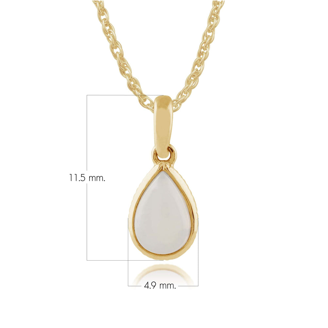 Klassischer Birnen-Opal-Anhänger in 9 Karat Gelbgold