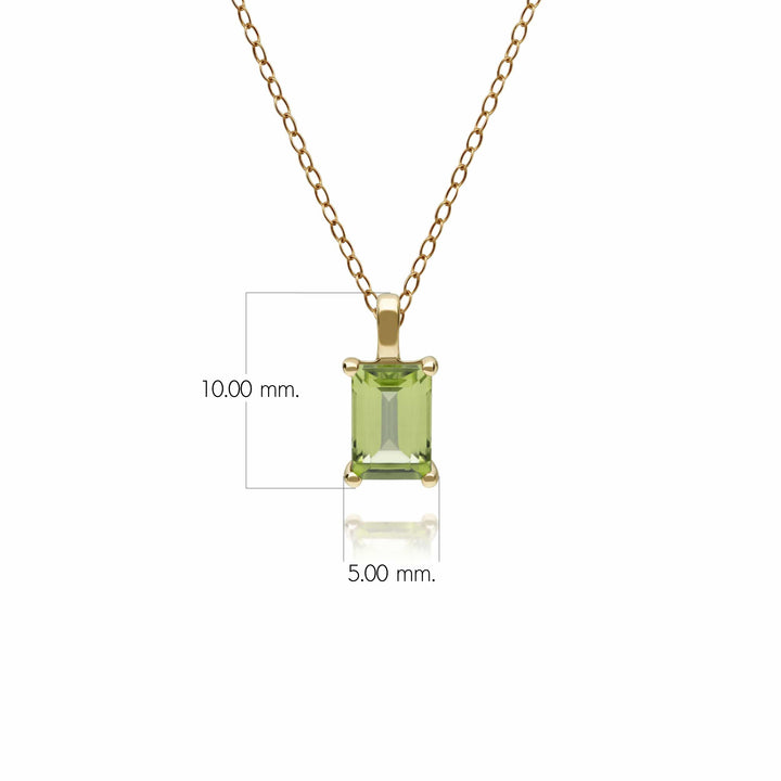 Klassischer Baguette-Peridot-Anhänger in 9 Karat Gelbgold