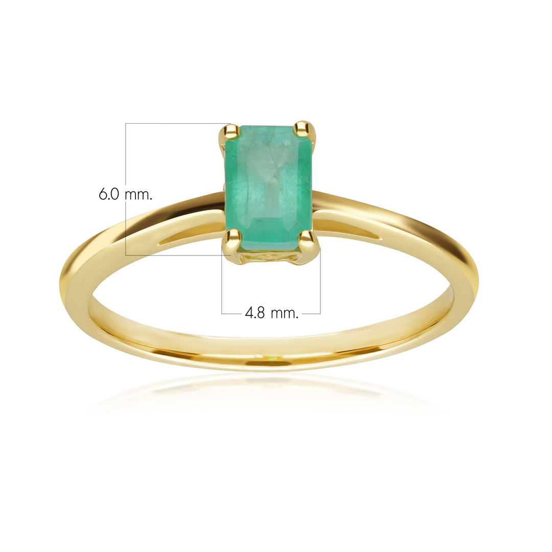 Klassischer Baguette-Smaragdring in 9 Karat Gelbgold