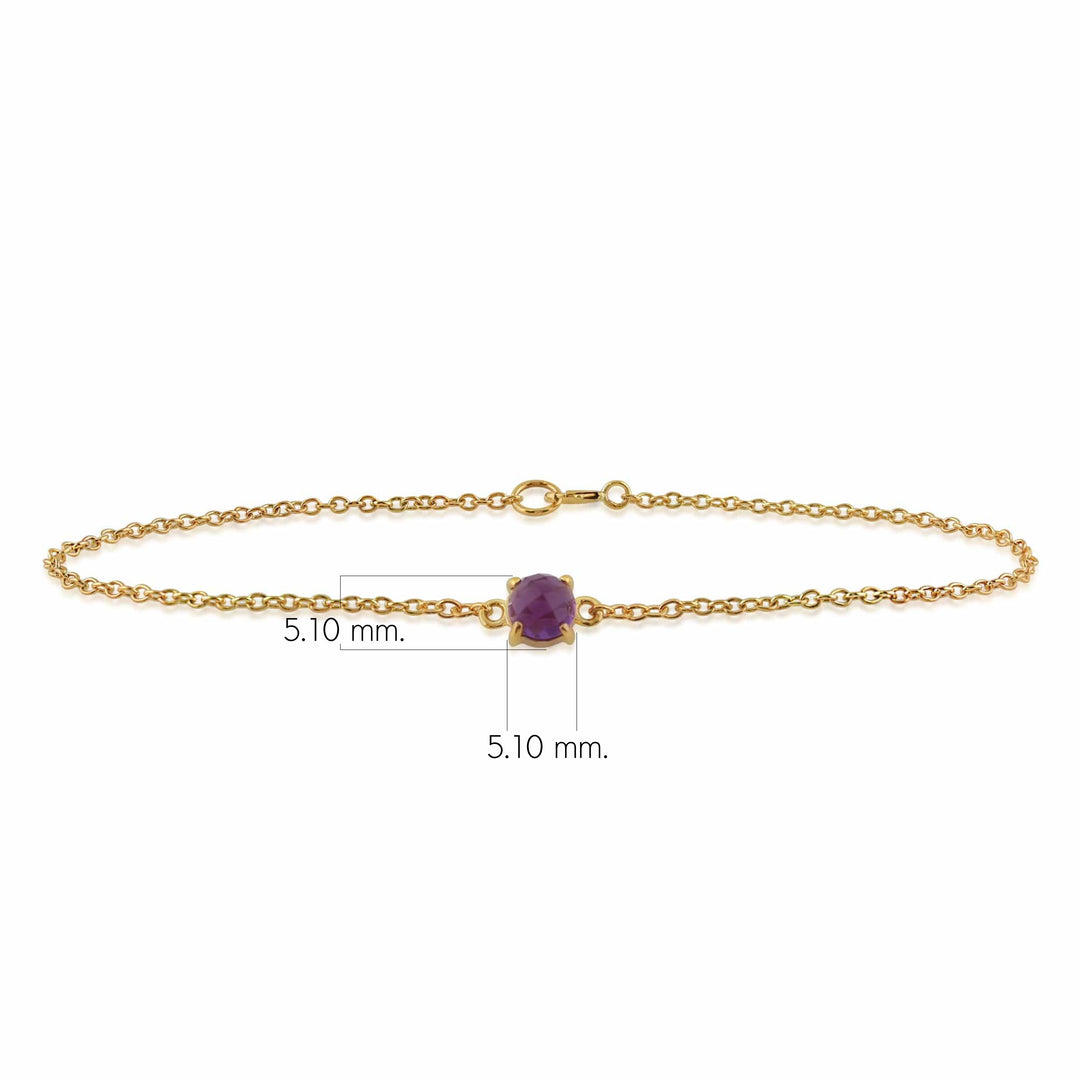 Klassisches rundes Rubin-Schachbrett-Armband in 9 Karat Gelbgold