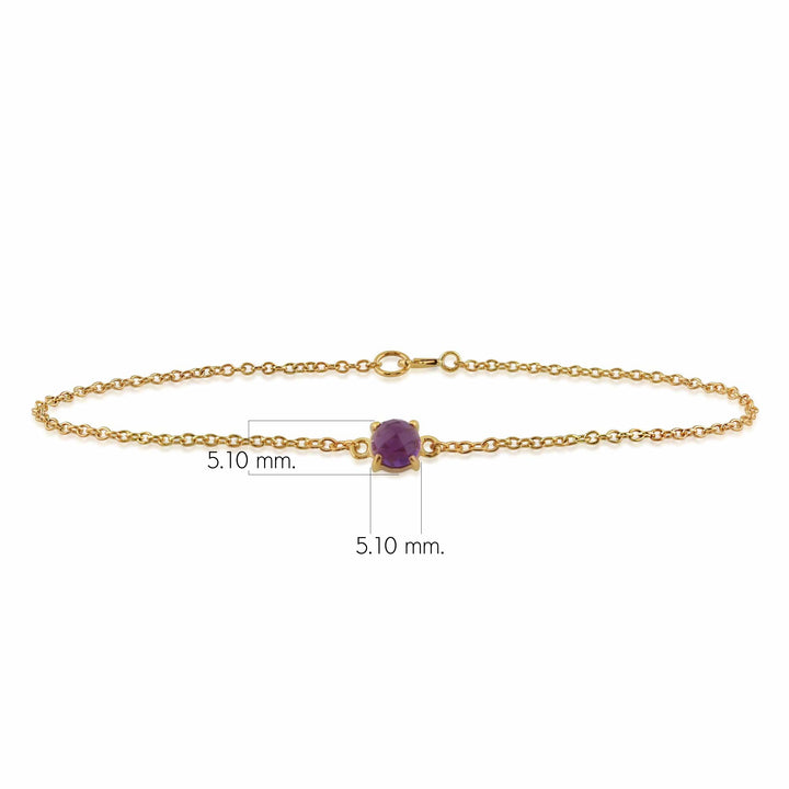 Klassisches rundes Rubin-Schachbrett-Armband in 9 Karat Gelbgold
