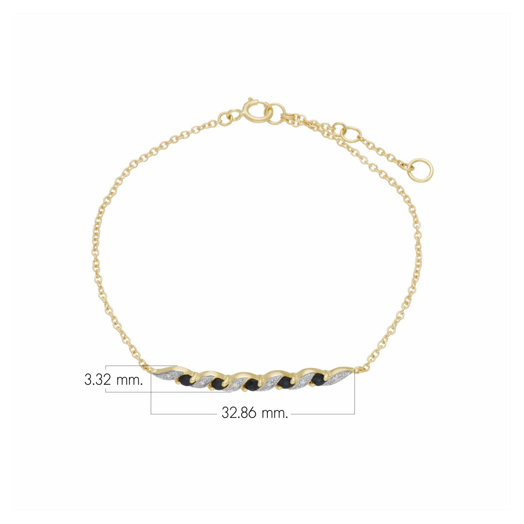 Klassisches Spiralarmband mit Smaragden und Diamanten in 9 kt Gelbgold