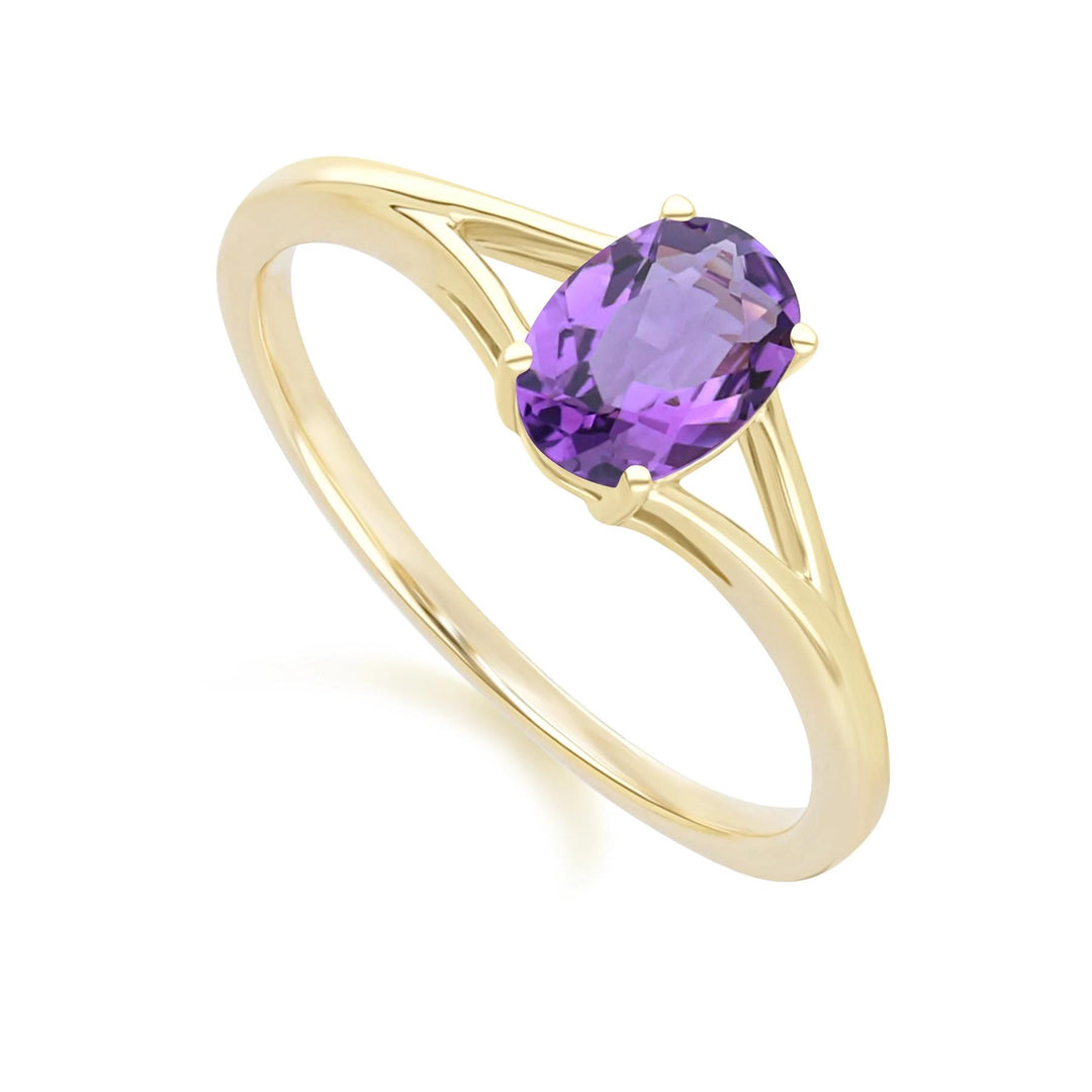 Classic Oval Amethyst Ring in 9ct Yellow Gold