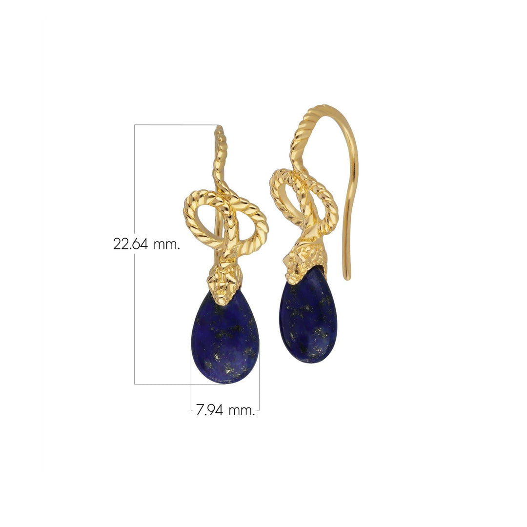 ECFEW™ 'The Ruler' Lapislazuli Winding Snake Drop Ohrringe