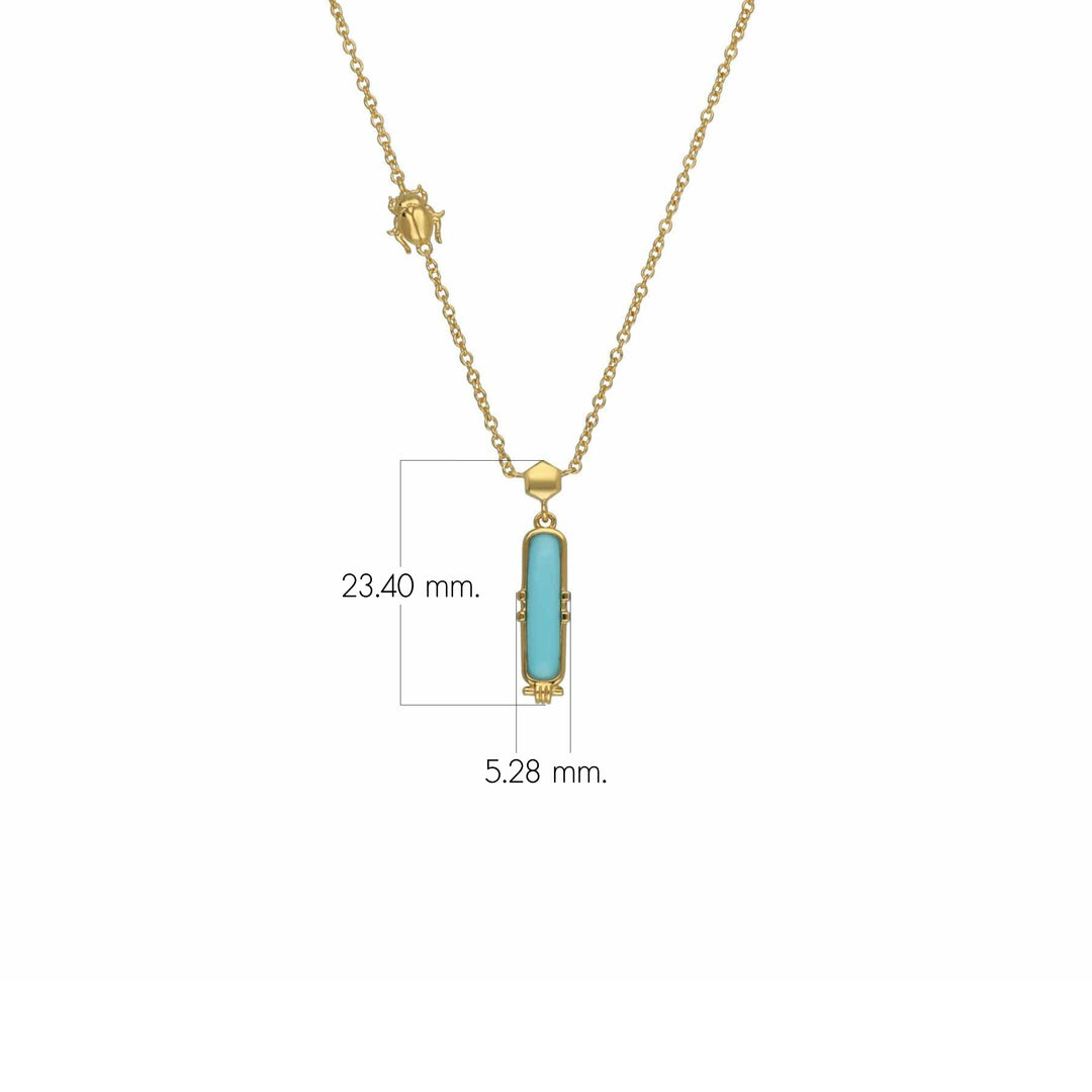 ECFEW™ Türkis Talisman Halskette aus vergoldetem Sterlingsilber