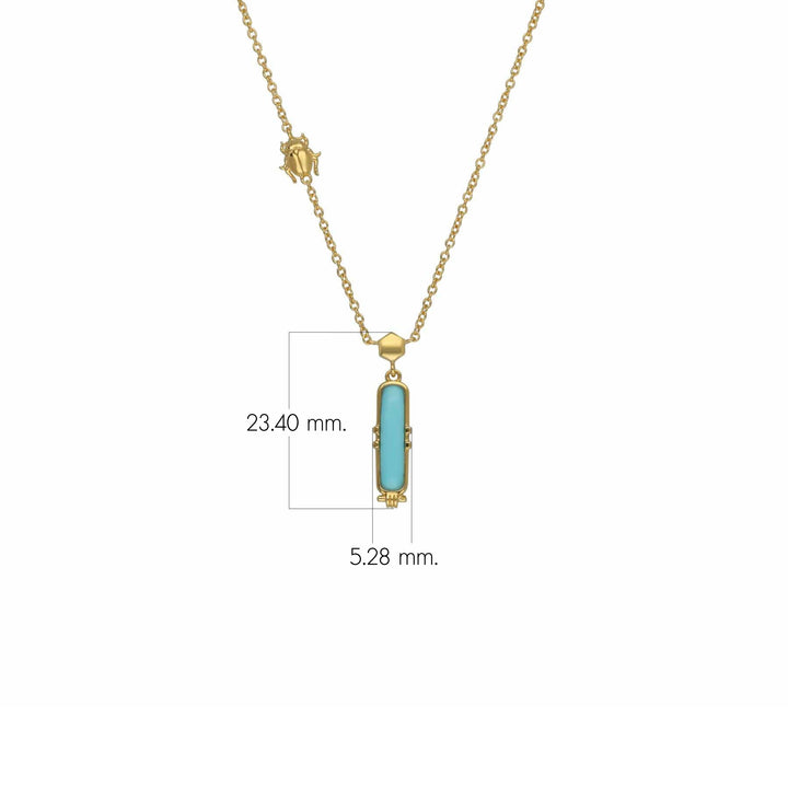 ECFEW™ Türkis Talisman Halskette aus vergoldetem Sterlingsilber