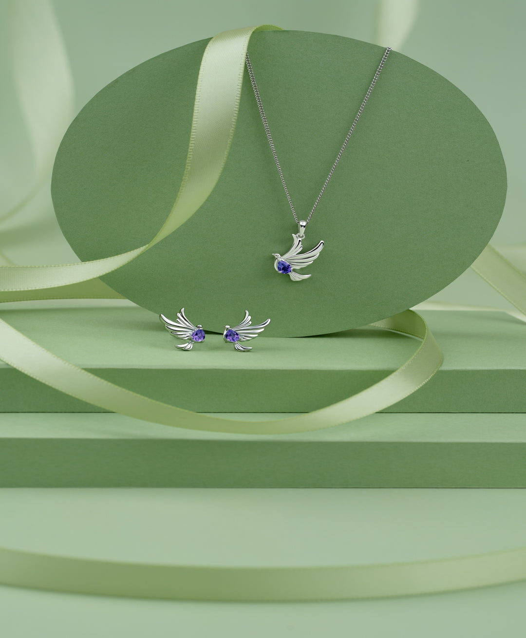 ECFEW™ Creator Halskette mit Amethyst-Tauben-Anhänger aus Sterlingsilber
