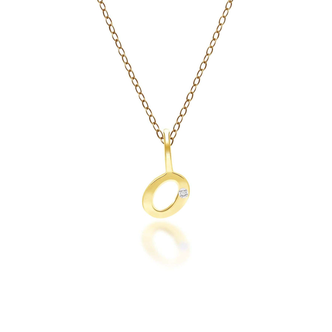 191P0786019 Alphabet Letter O Diamond pendant in 9ct Yellow Gold Front