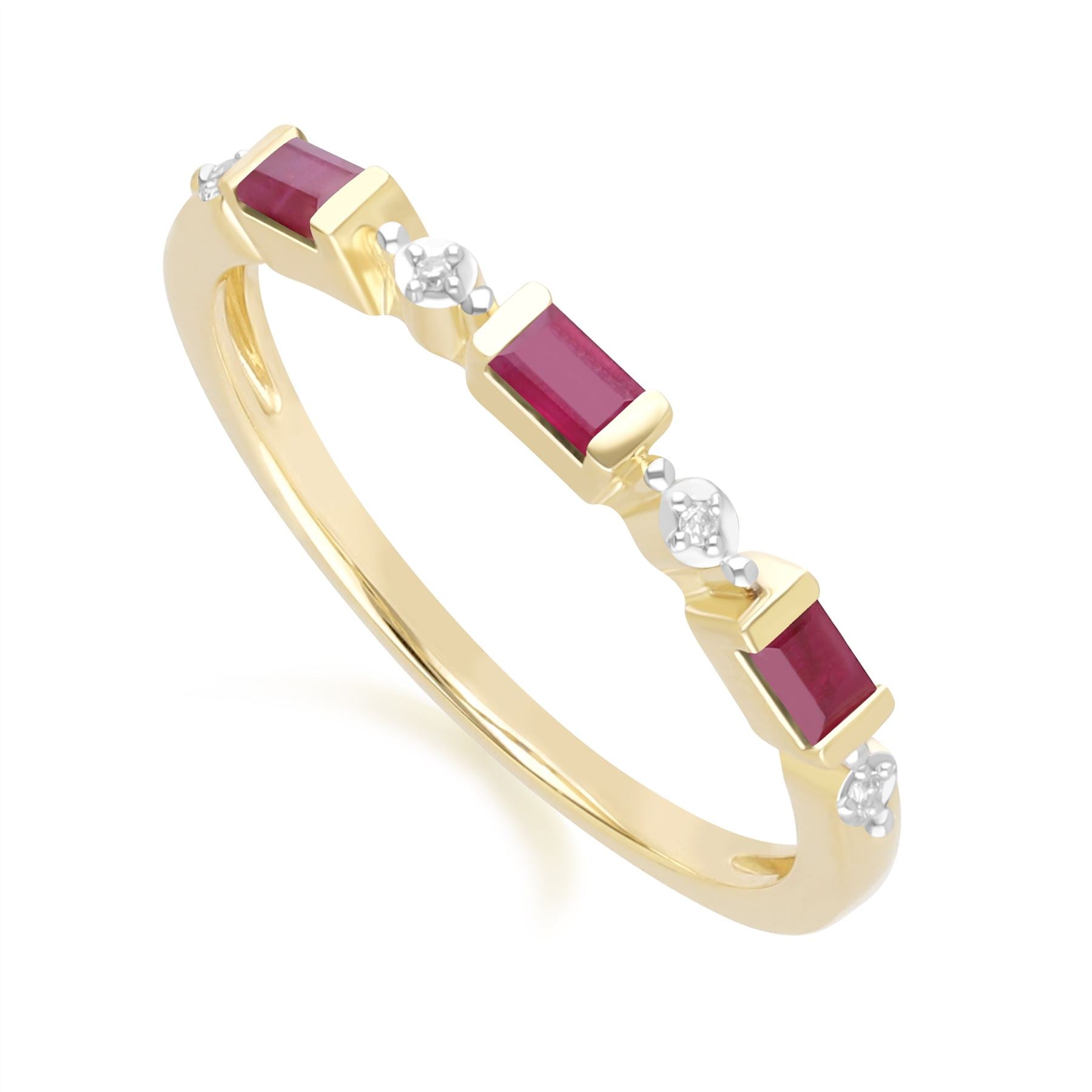 classic-baguette-ruby-diamond-eternity-ring-in-9ct-yellow-gold-135r2113029 on model