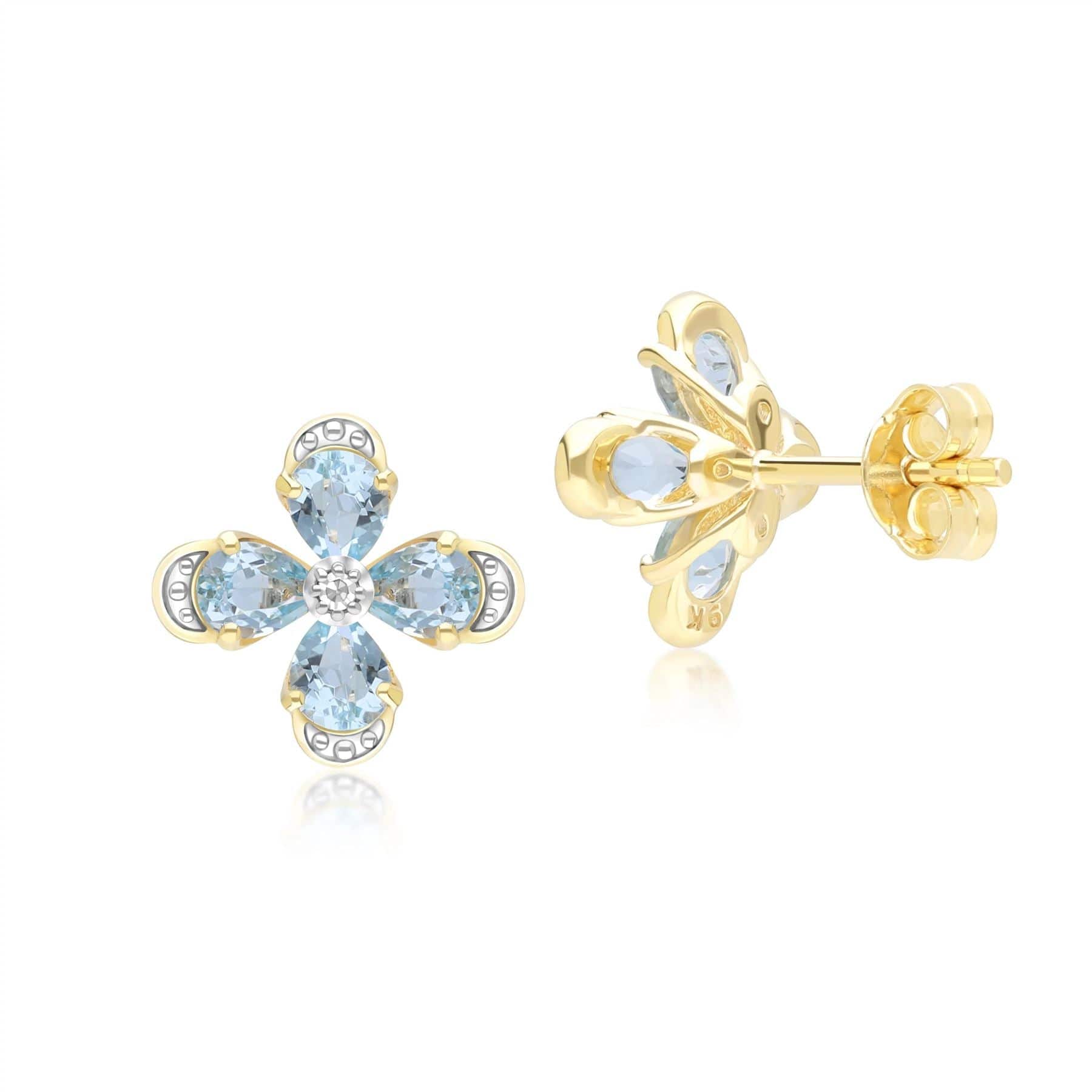 floral-topaz-diamond-stud-earrings-in-9ct-yellow-gold-132e2932049 Side