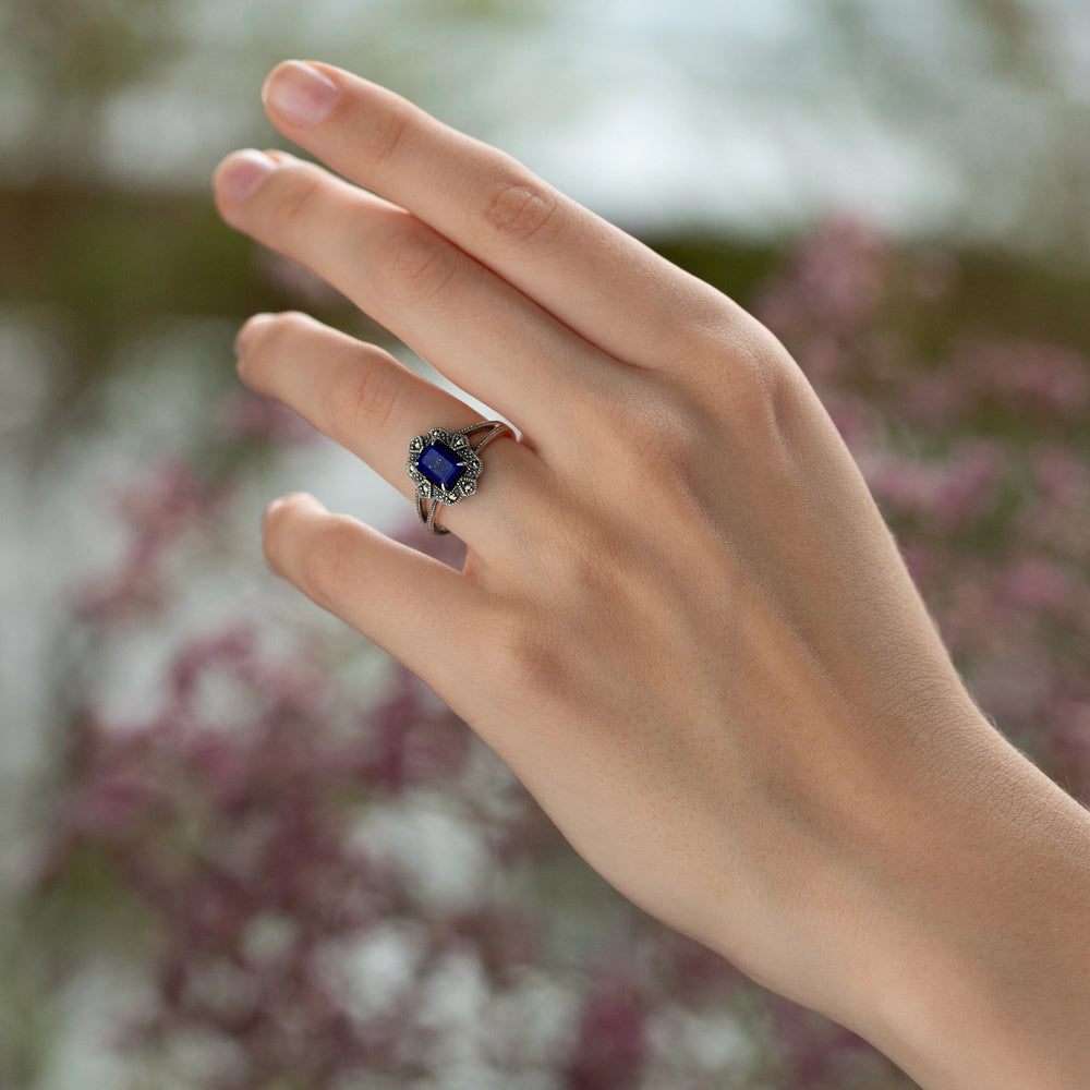 art-deco-style-baguette-lapis-lazuli-marcasite-ring-in-925-sterling-silver-214r479008925 on model