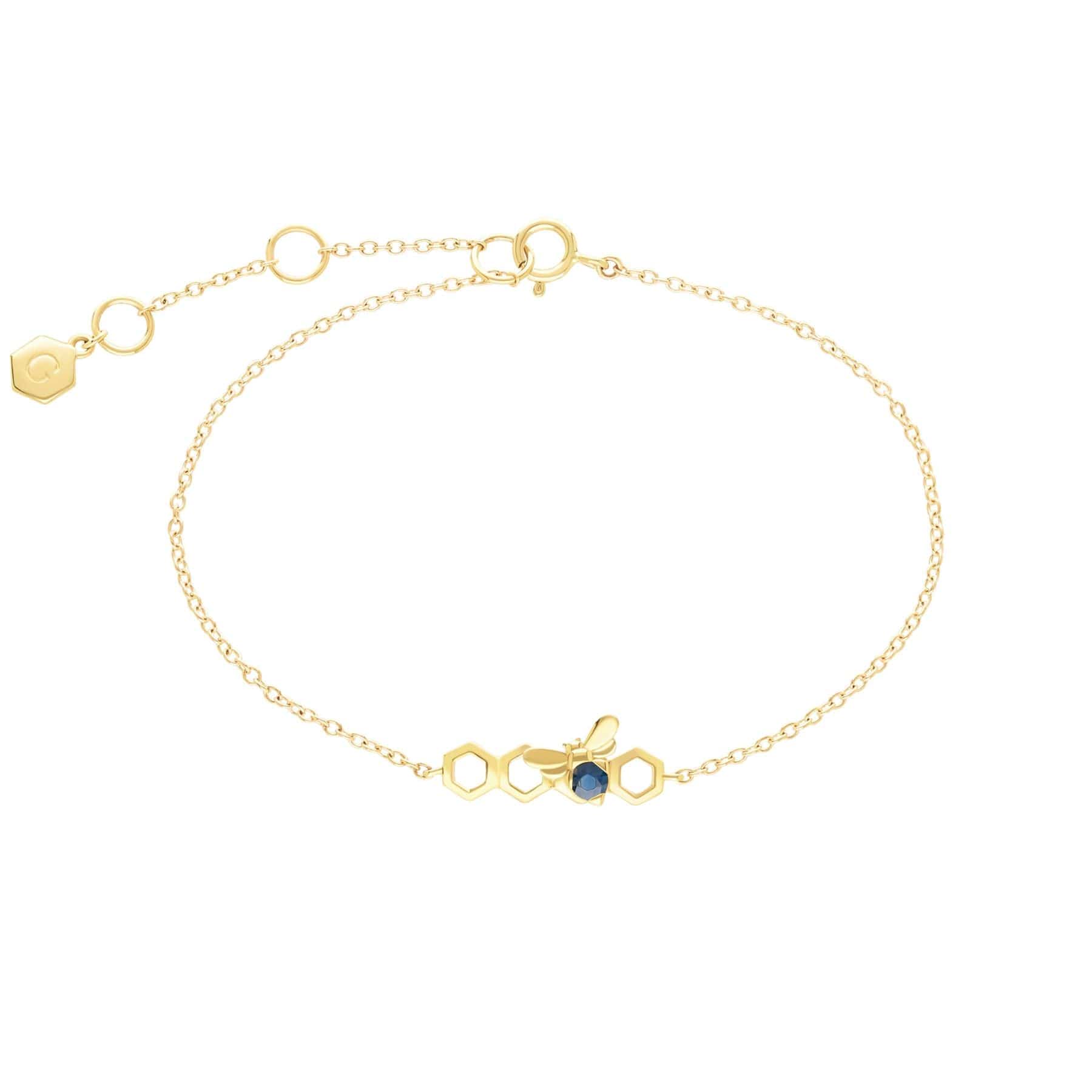 Honeycomb Inspired Sapphire Link Bracelet in 9ct Yellow GoldFront  135L0387039