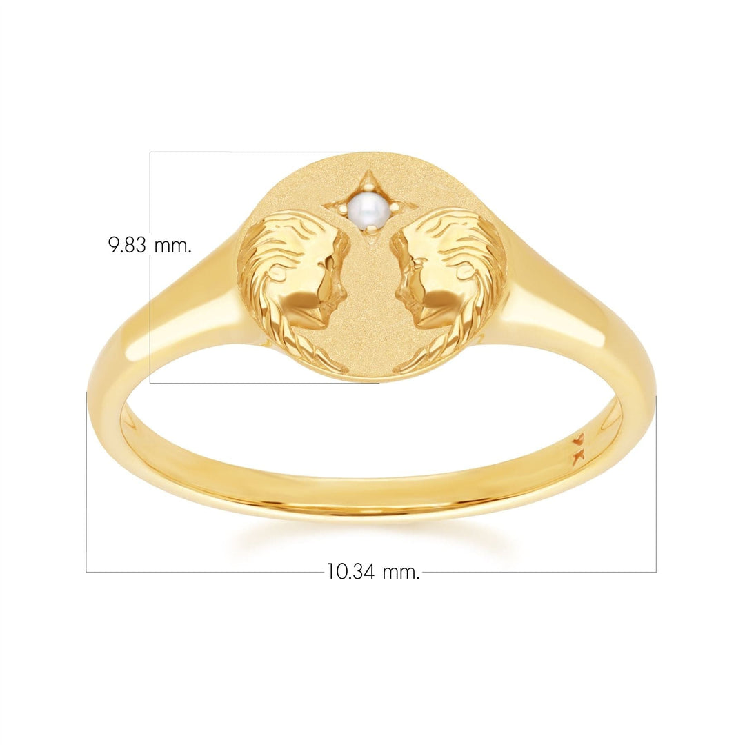 Zodiac Freshwater Pearl Gemini Signet Ring In 9ct Yellow GoldDimensions  135R2084019