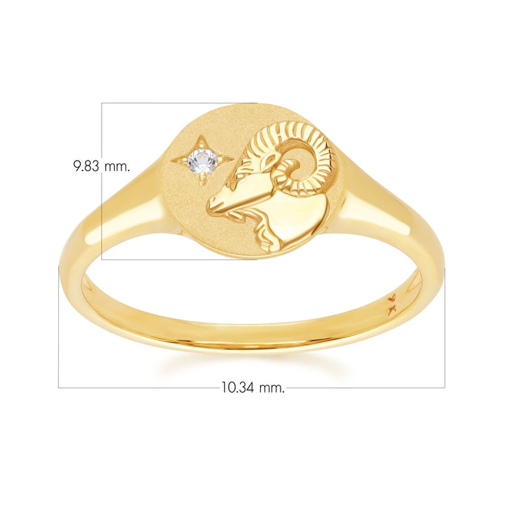 Zodiac Topaz Aries Signet Ring In 9ct Yellow GoldDimensions  135R2082019