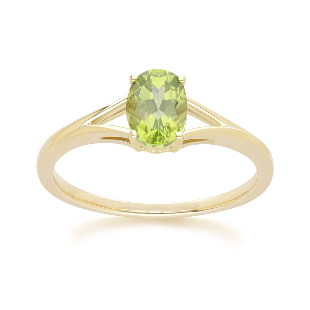 Classic Oval Peridot Ring in 9ct Yellow Gold