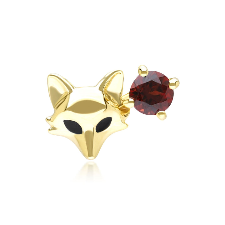 Gardenia Granat Fuchs Pin in 9 Karat Gelbgold
