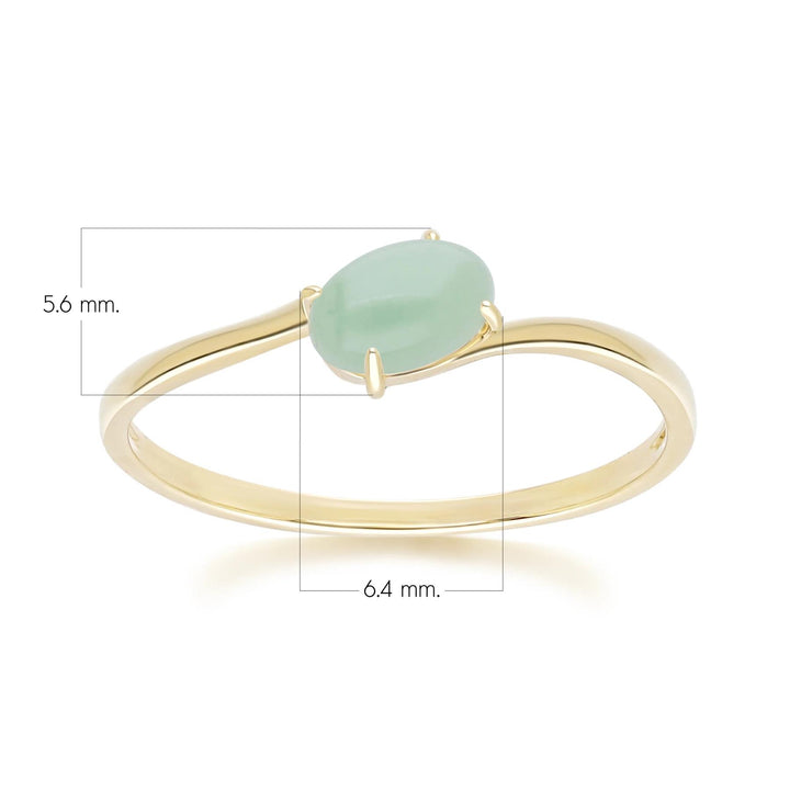 Classic Oval Jade Ring in 9ct Yellow Gold