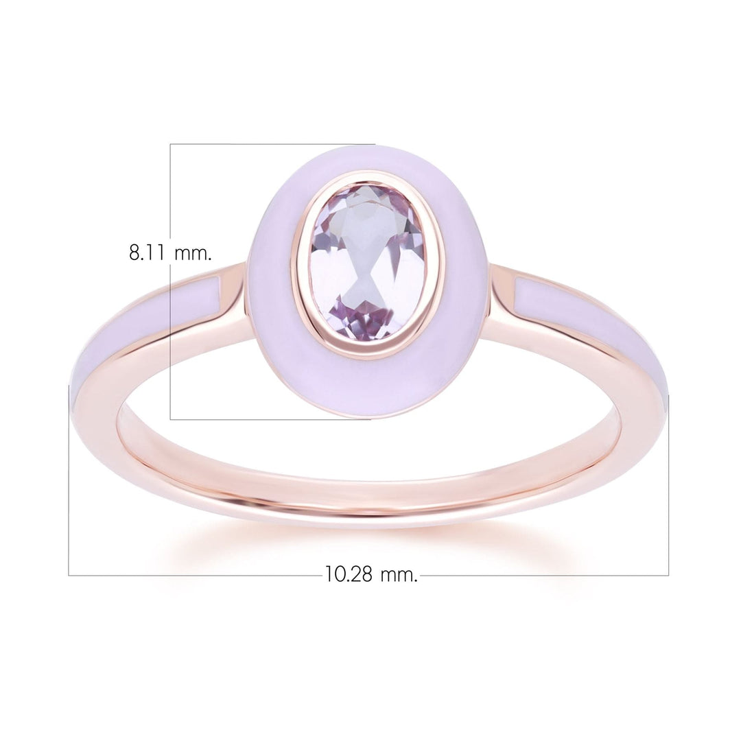 253R710501925 Siberian Waltz Violet Enamel & Pink Amethyst Ring In 18ct Rose Gold Plated Sterling Silver Dimensions