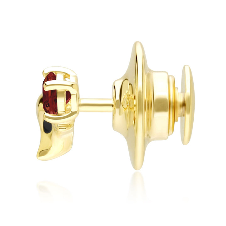 Gardenia Granat Fuchs Pin in 9 Karat Gelbgold