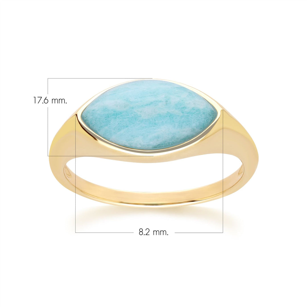 Klassischer Marquise-Amazonitring in 9 Karat Gelbgold