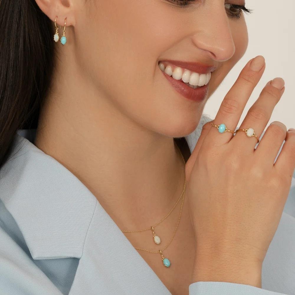 Classic Oval Opal Pendant Necklace in 9ct Yellow Gold