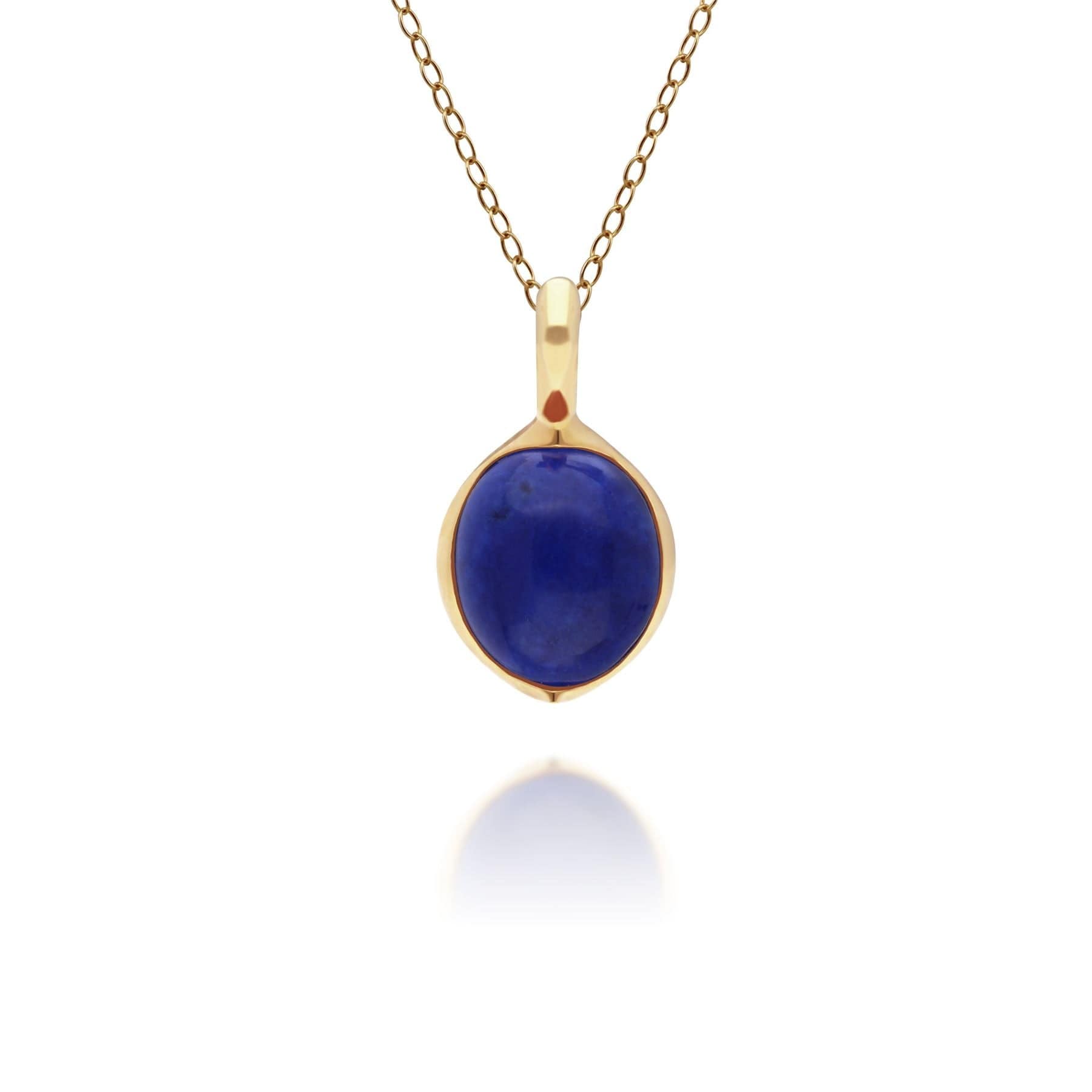 270P029203925 Irregular B Gem Lapis Lazuli Pendant in Gold Plated Silver 1