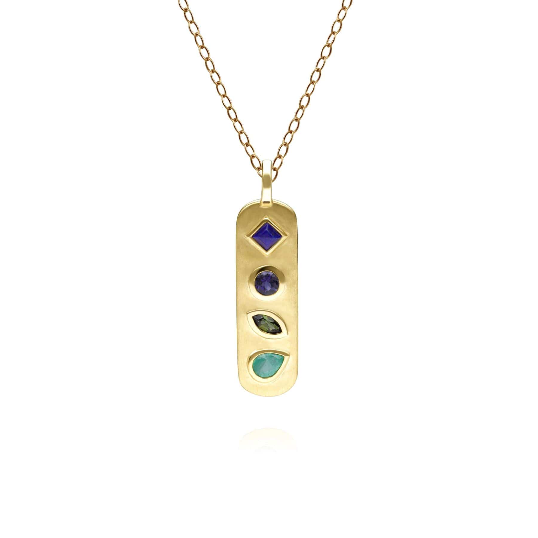Coded Whispers Brushed Gold 'Live' Acrostic Gemstone Pendant - Gemondo