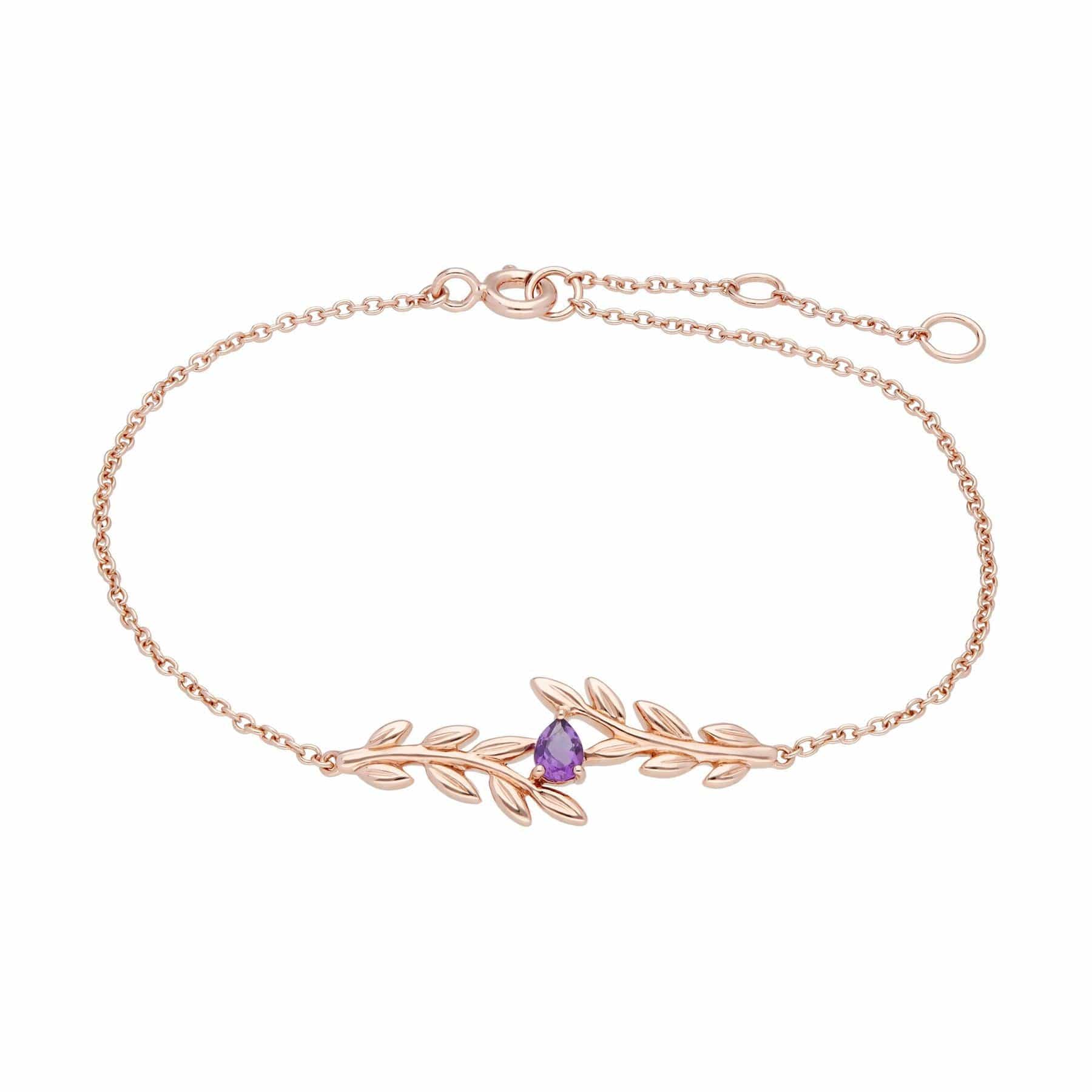 135L0306019-135E1642019 O Leaf Amethyst Bracelet & Earring Set in 9ct Rose Gold 3