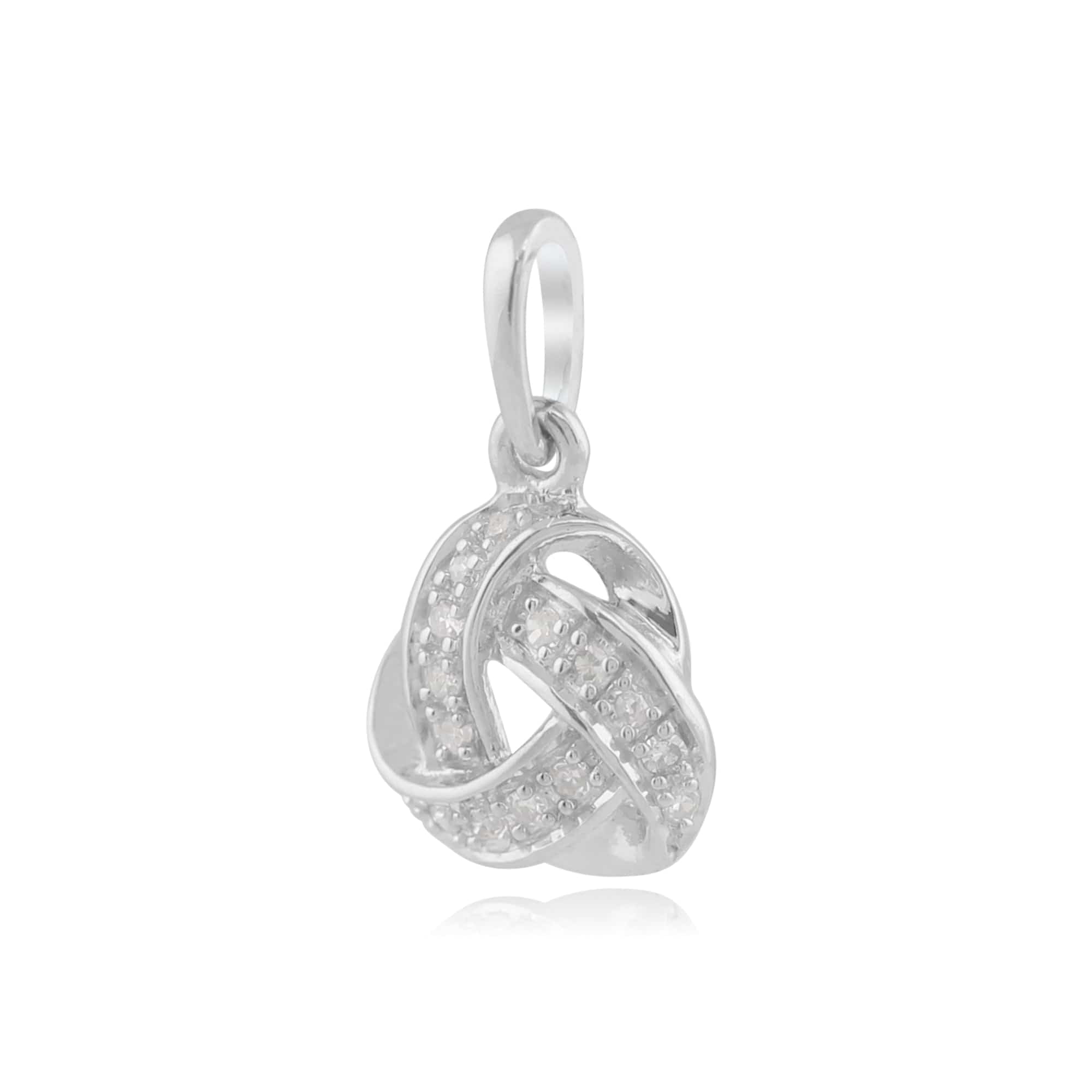 Classic Diamond Love Knot Pendant on Chain Image 2