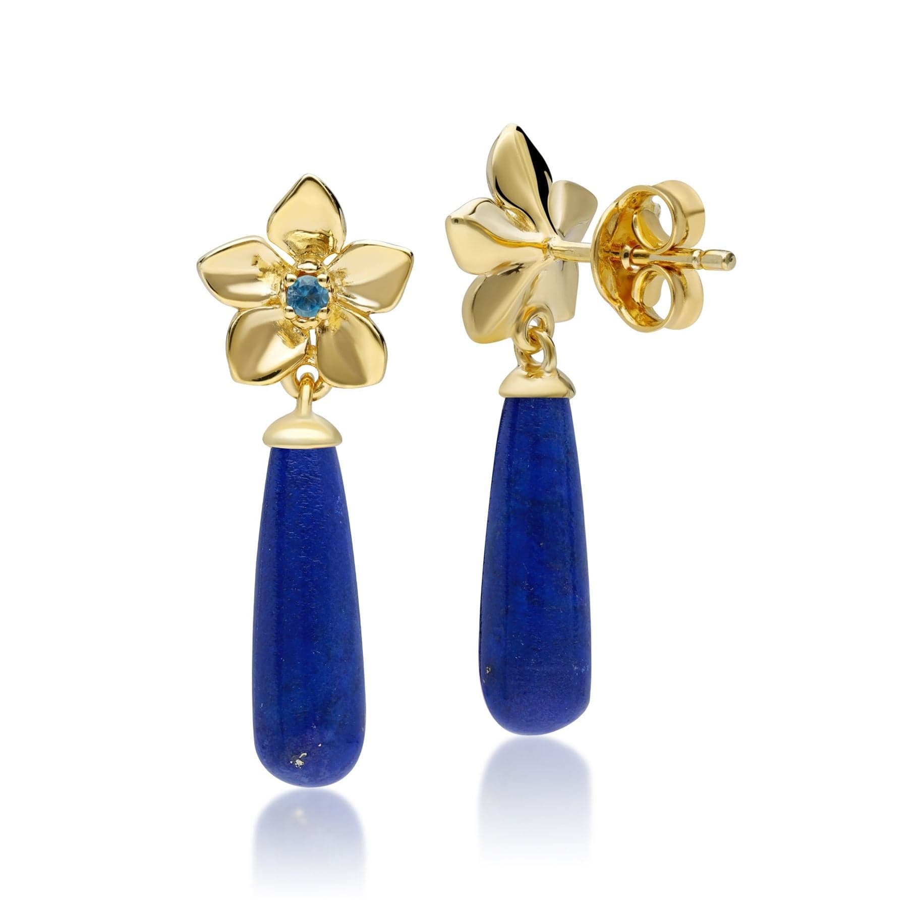 253E337502925 ECFEW™ Creator Lapis Lazuli & Blue Topaz Drop Earrings In Sterling Silver 2