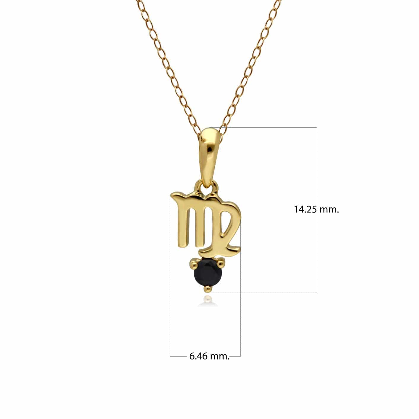 135P2000019 Sapphire Virgo Zodiac Charm Necklace in 9ct Yellow Gold 2