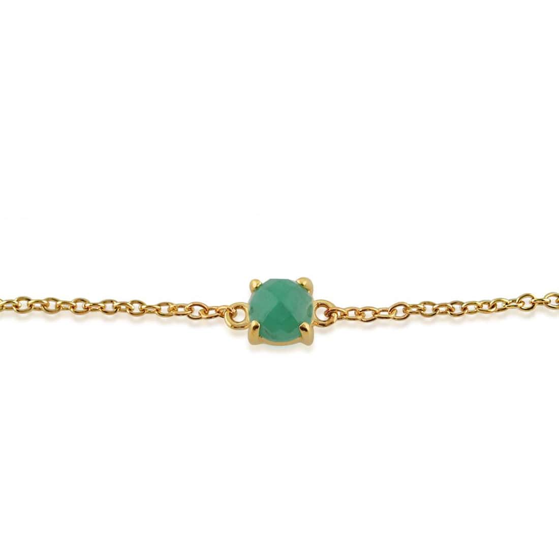 Classic Round Emerald Checkerboard Bracelet in 9ct Yellow Gold - Gemondo