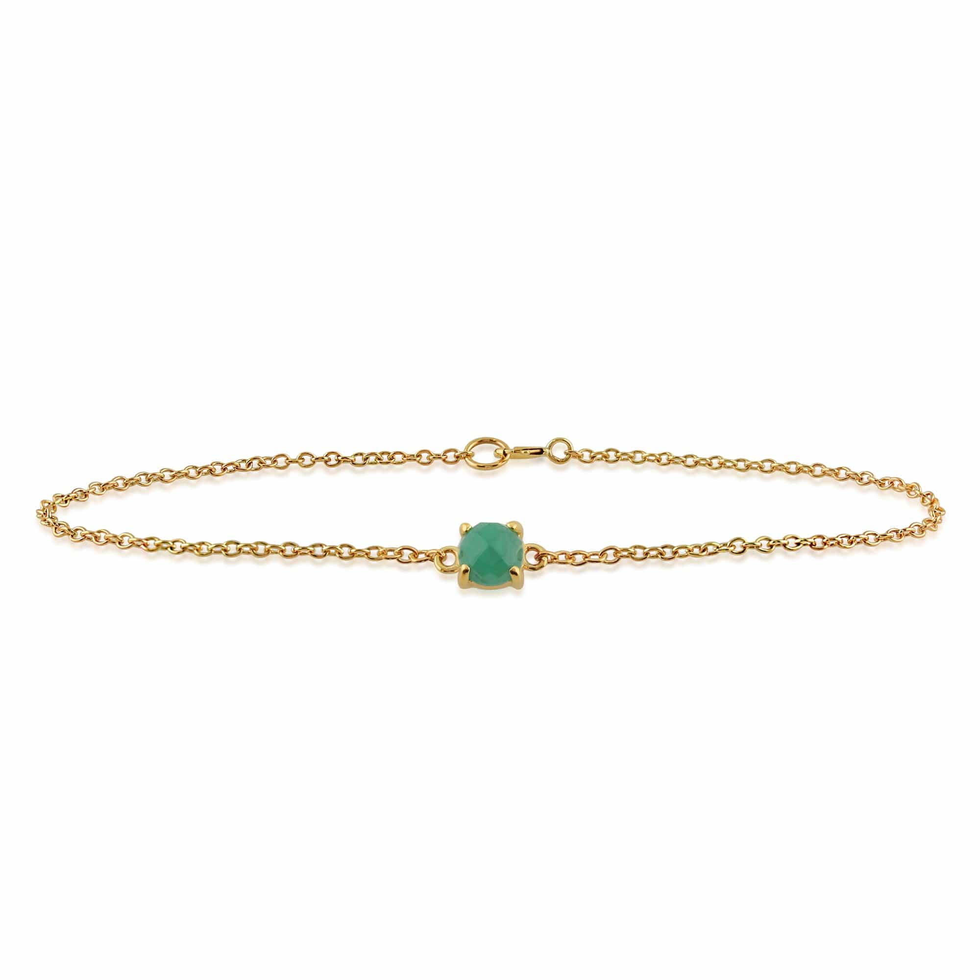 Classic Round Emerald Checkerboard Bracelet in 9ct Yellow Gold - Gemondo