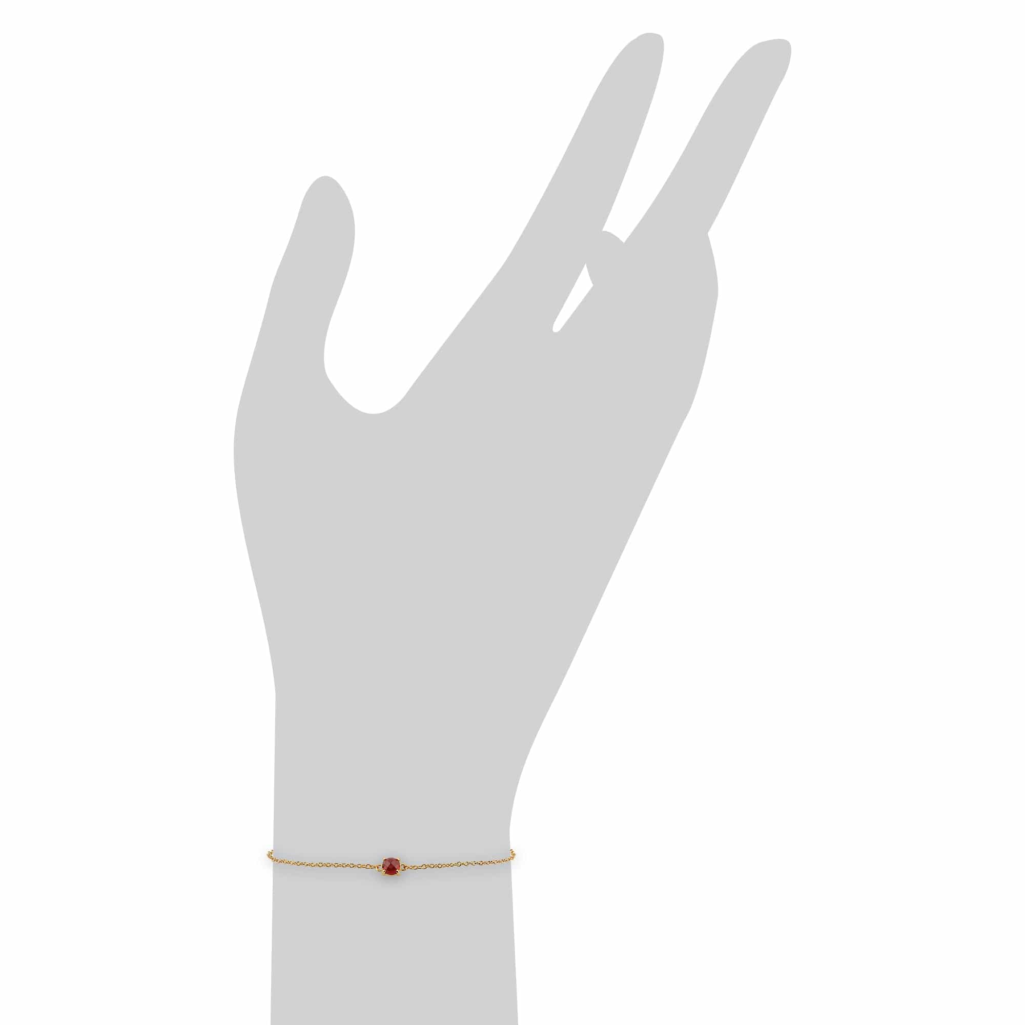 Classic Round Garnet Checkerboard Bracelet in 9ct Yellow Gold - Gemondo