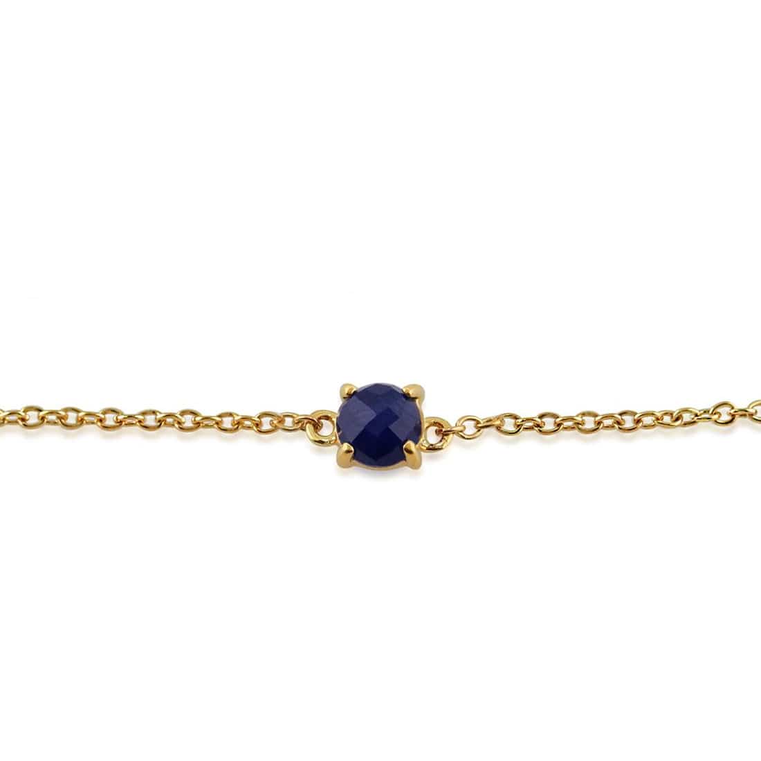 Classic Round Sapphire Checkerboard Bracelet in 9ct Yellow Gold - Gemondo