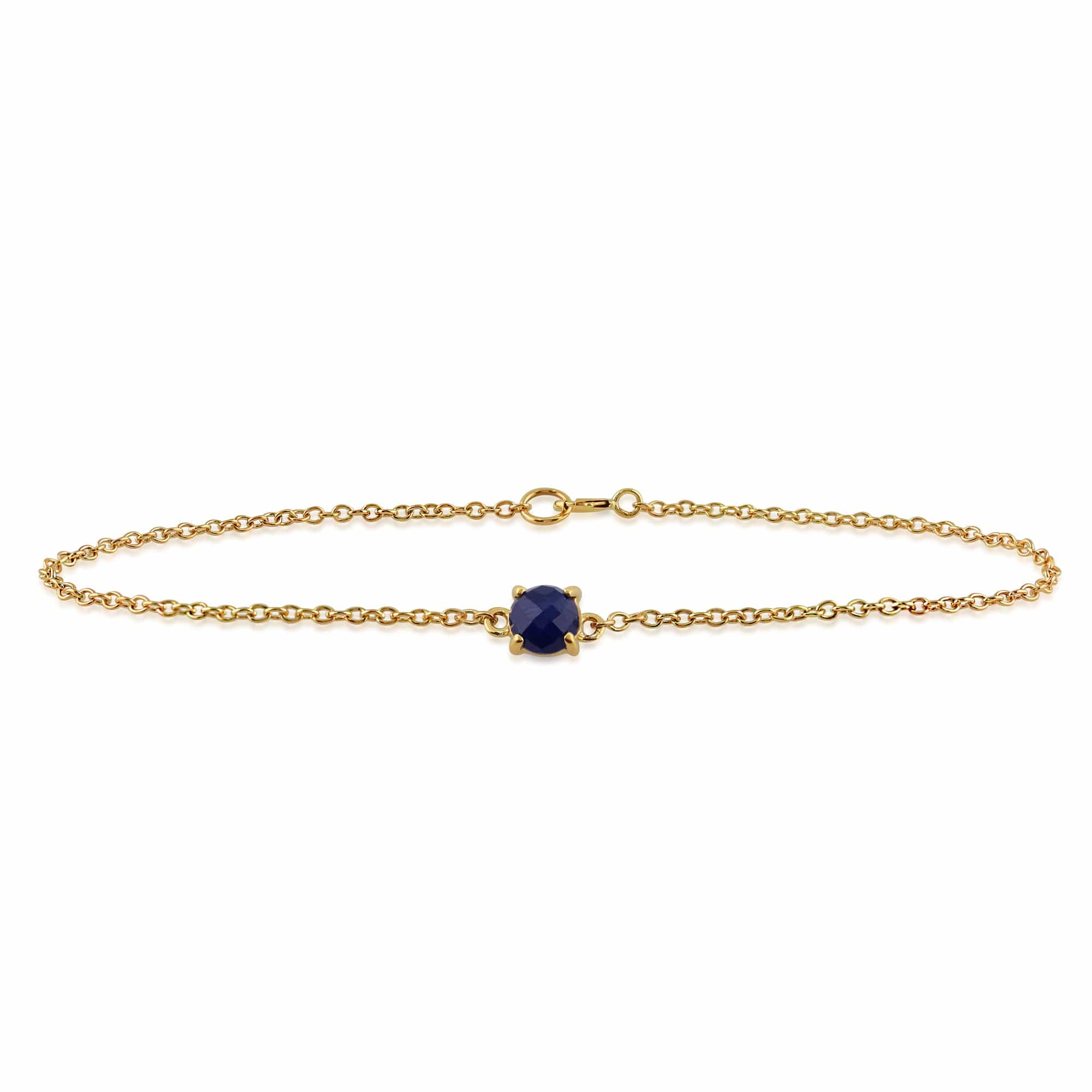 Classic Round Sapphire Checkerboard Bracelet in 9ct Yellow Gold - Gemondo