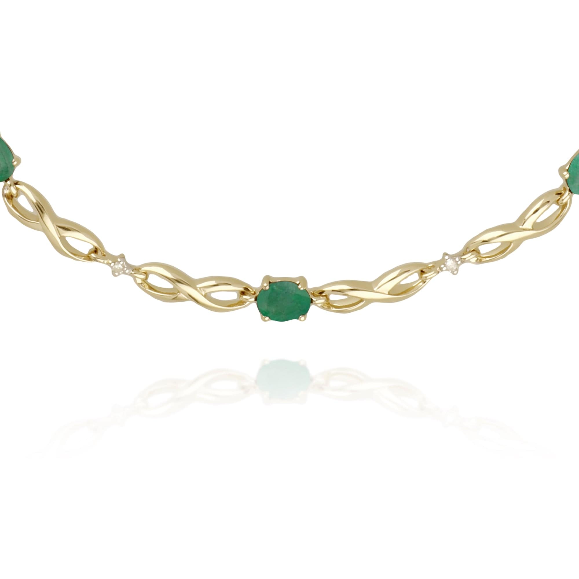 135L0300039 Infinity Luxe Emerald & Diamond Tennis Bracelet in 9ct Gold 2