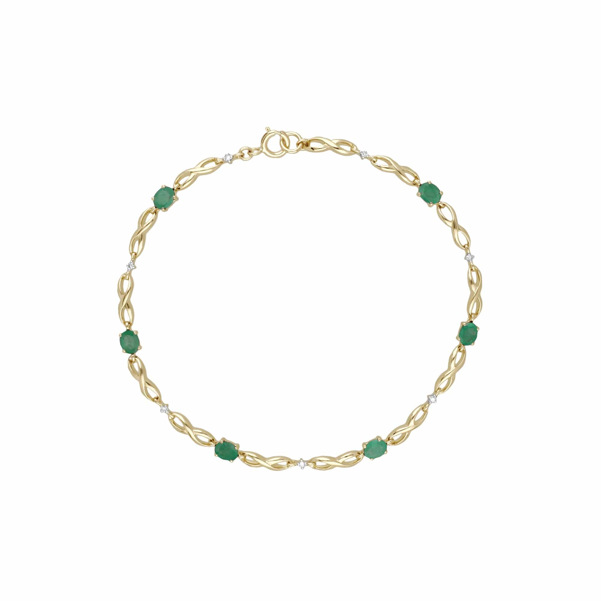135L0300039 Infinity Luxe Emerald & Diamond Tennis Bracelet in 9ct Gold 1