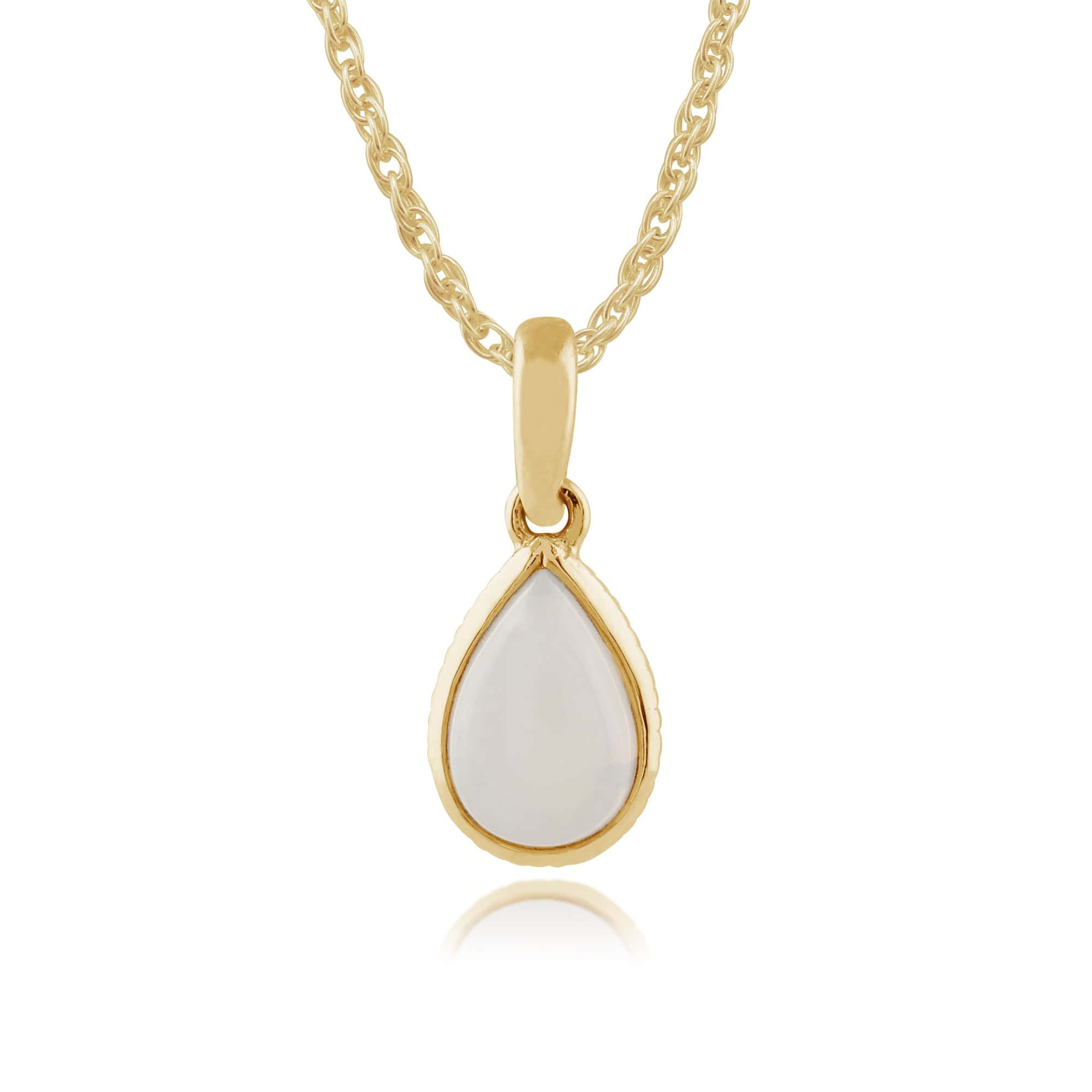 Classic Pear Opal Pendant in 9ct Yellow Gold - Gemondo