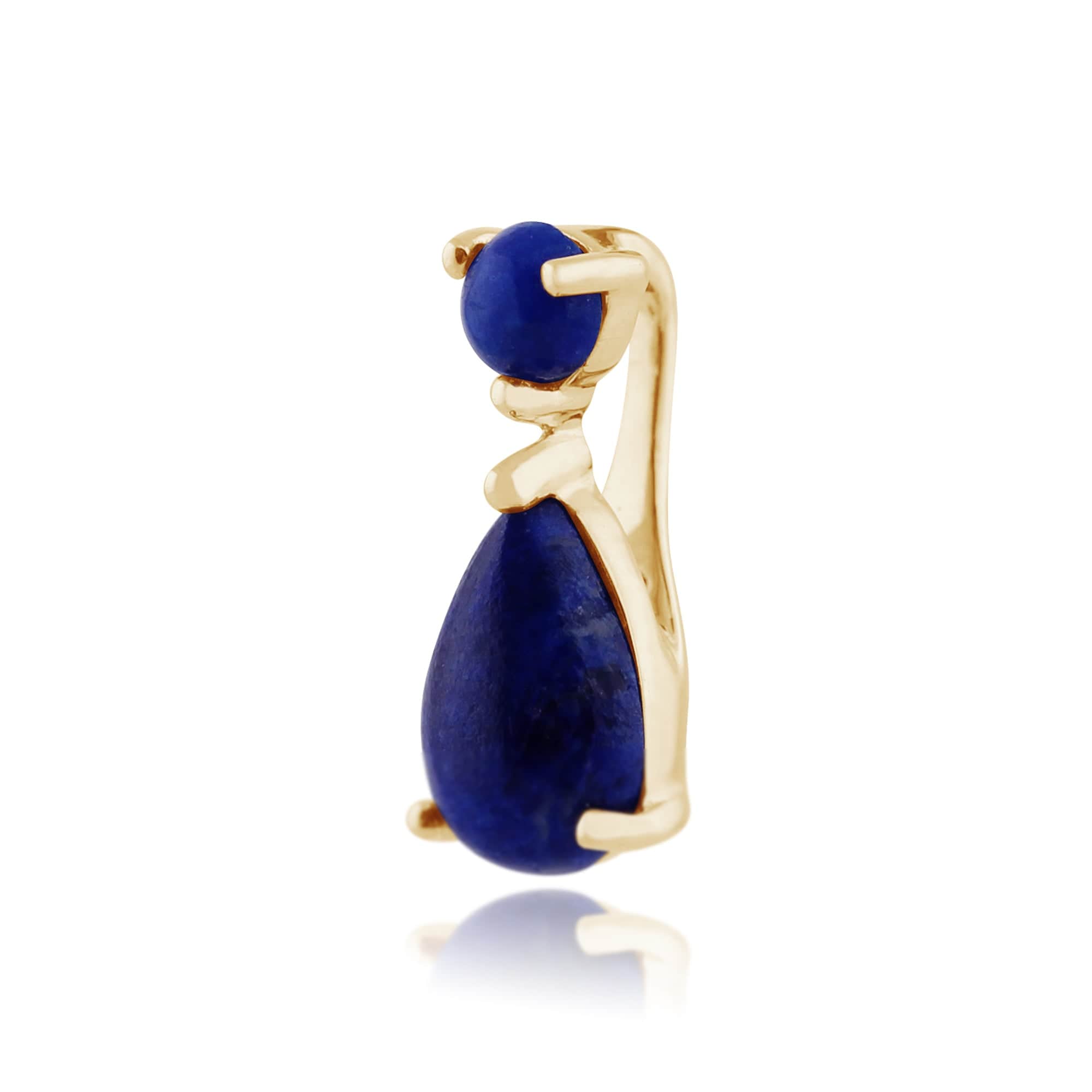 135P1575029 Classic Pear Lapis Lazuli Pendant in 9ct Yellow Gold 2